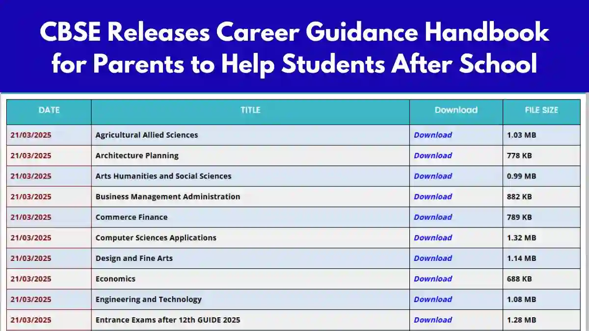 Career Guidance Handbook for Parents to Help Students