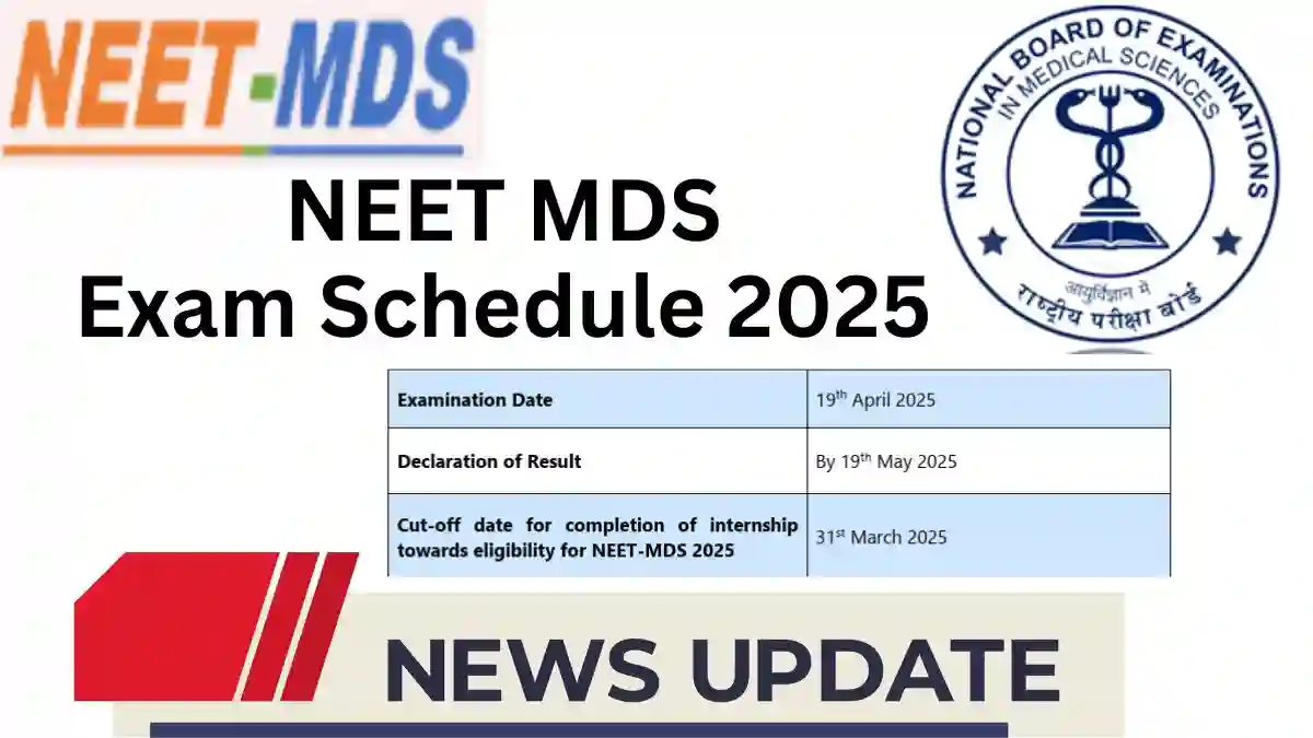 NEET MDS Exam Schedule 2025
