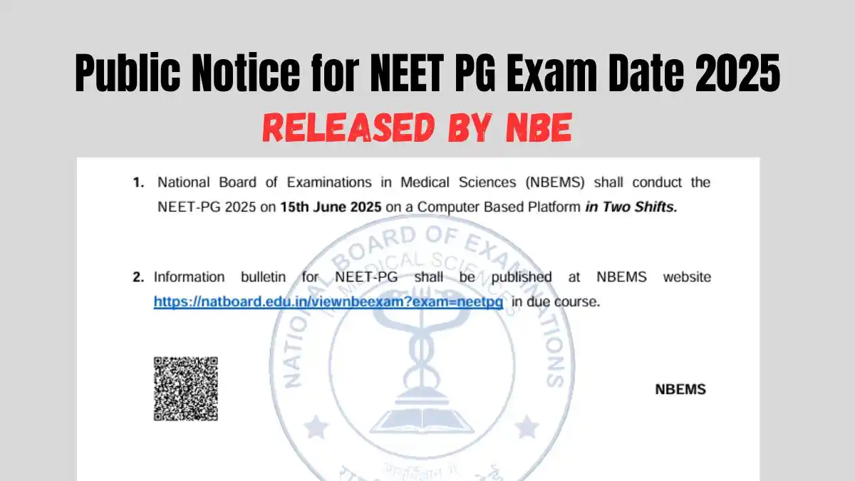 Public Notice for NEET PG Exam Date 2025