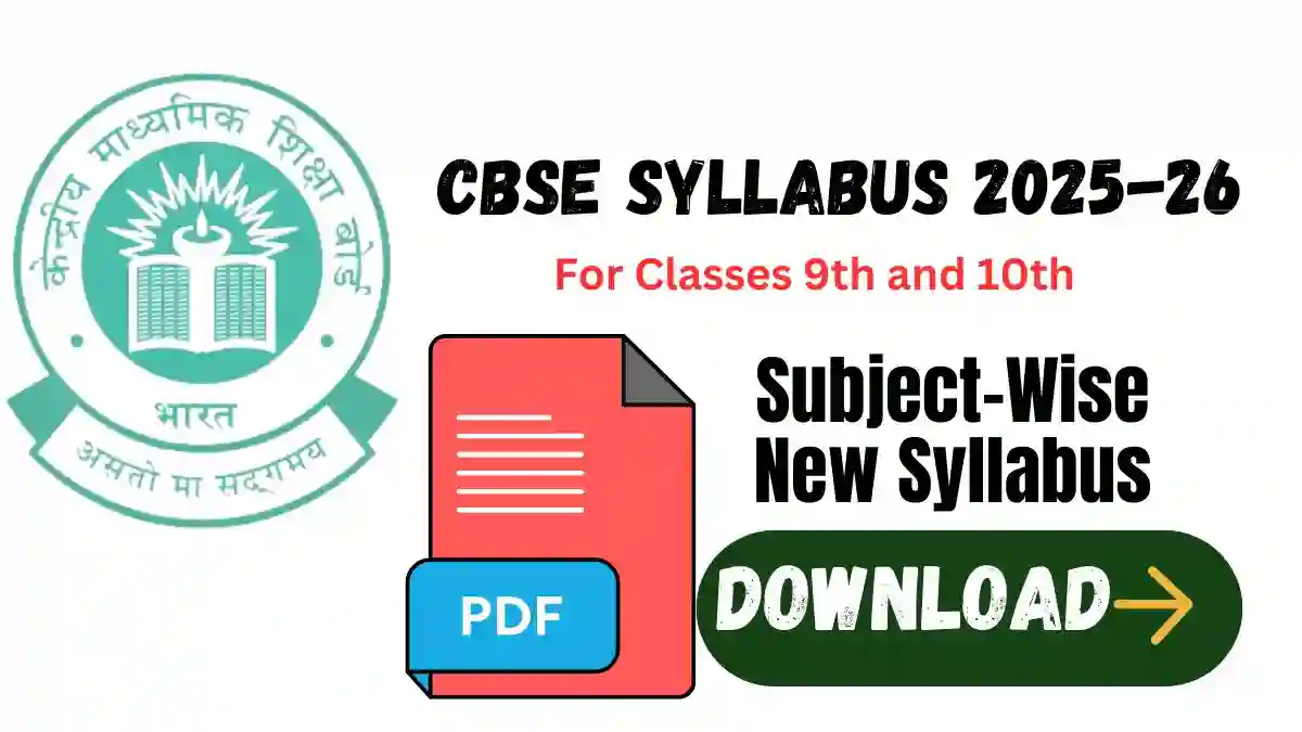CBSE Syllabus 2025-26 for Classes 9 and 10
