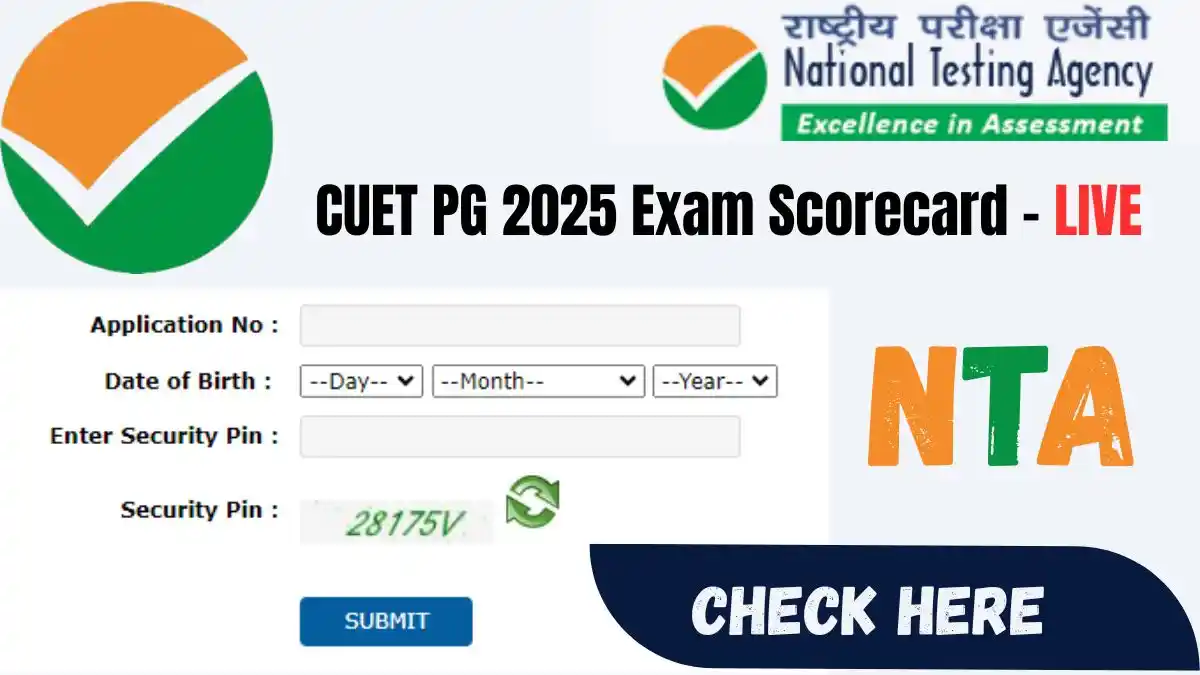 CUET PG 2025 Exam Scorecard