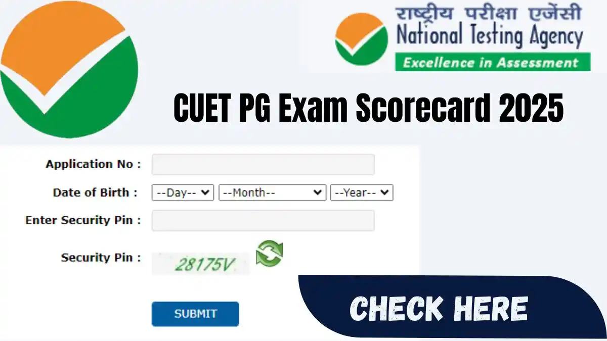 CUET PG Exam Scorecard 2025