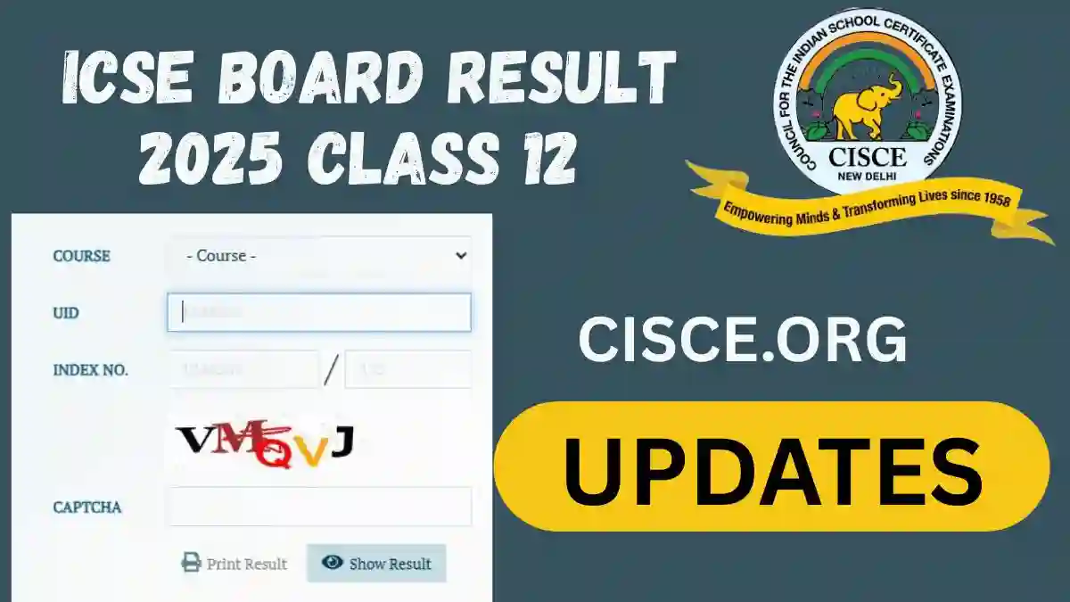 ICSE Board Result 2025 Class 12