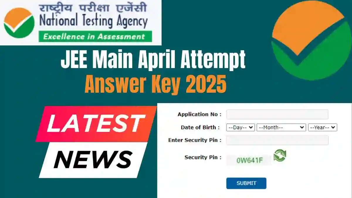 JEE Main April Attempt Answer Key 2025