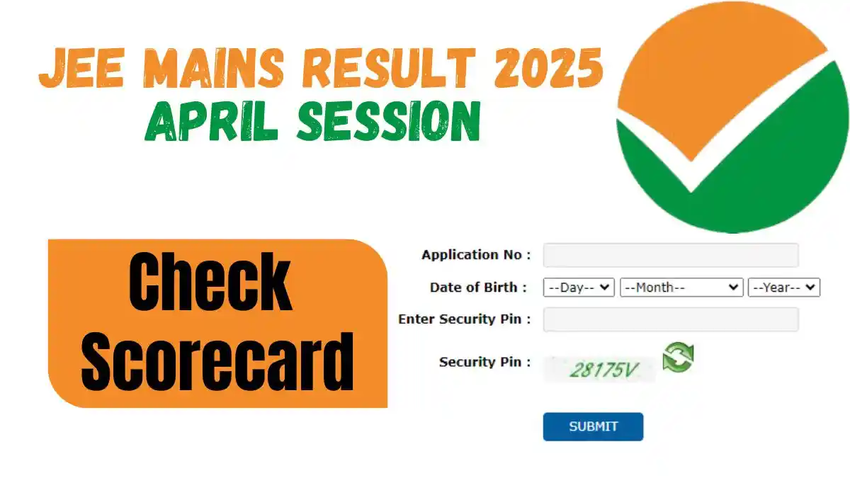 JEE Mains Result 2025 April Session