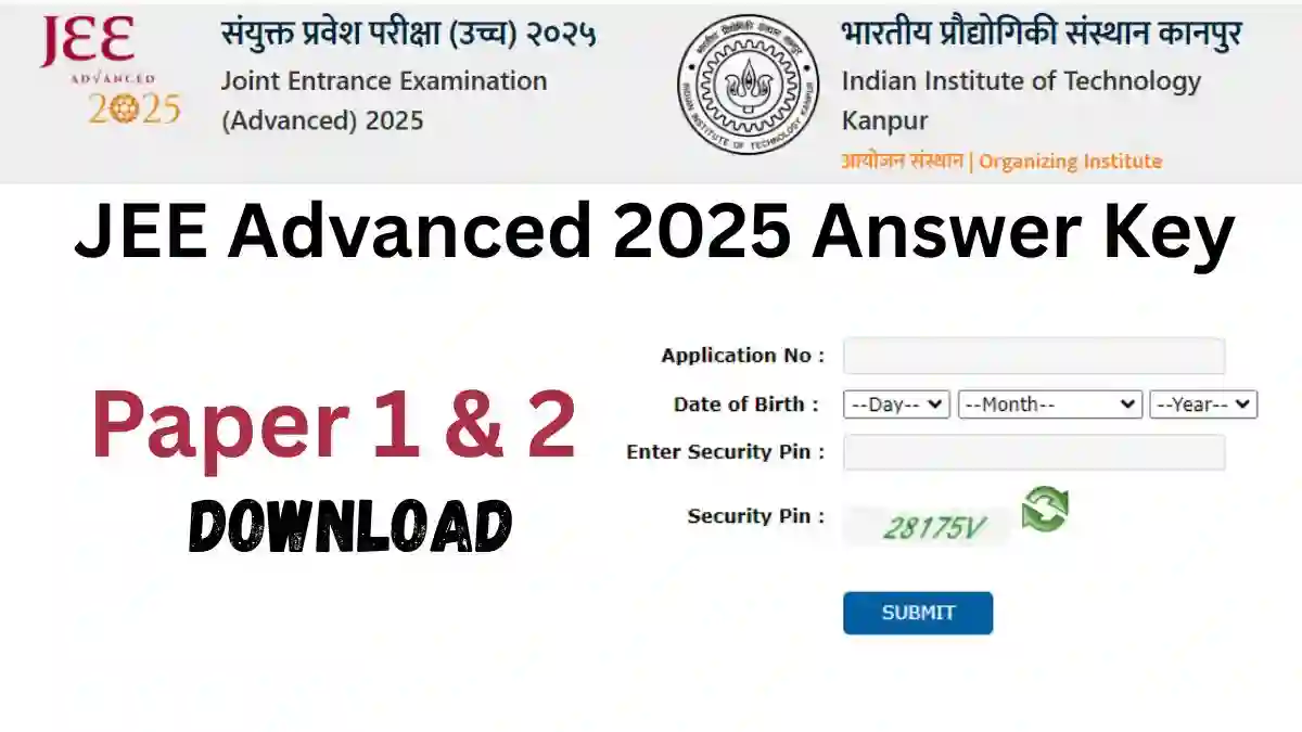 JEE Advanced 2025 Answer Key