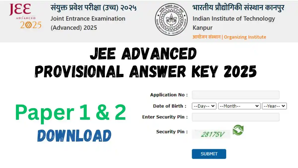 JEE Advanced Provisional Answer Key 2025