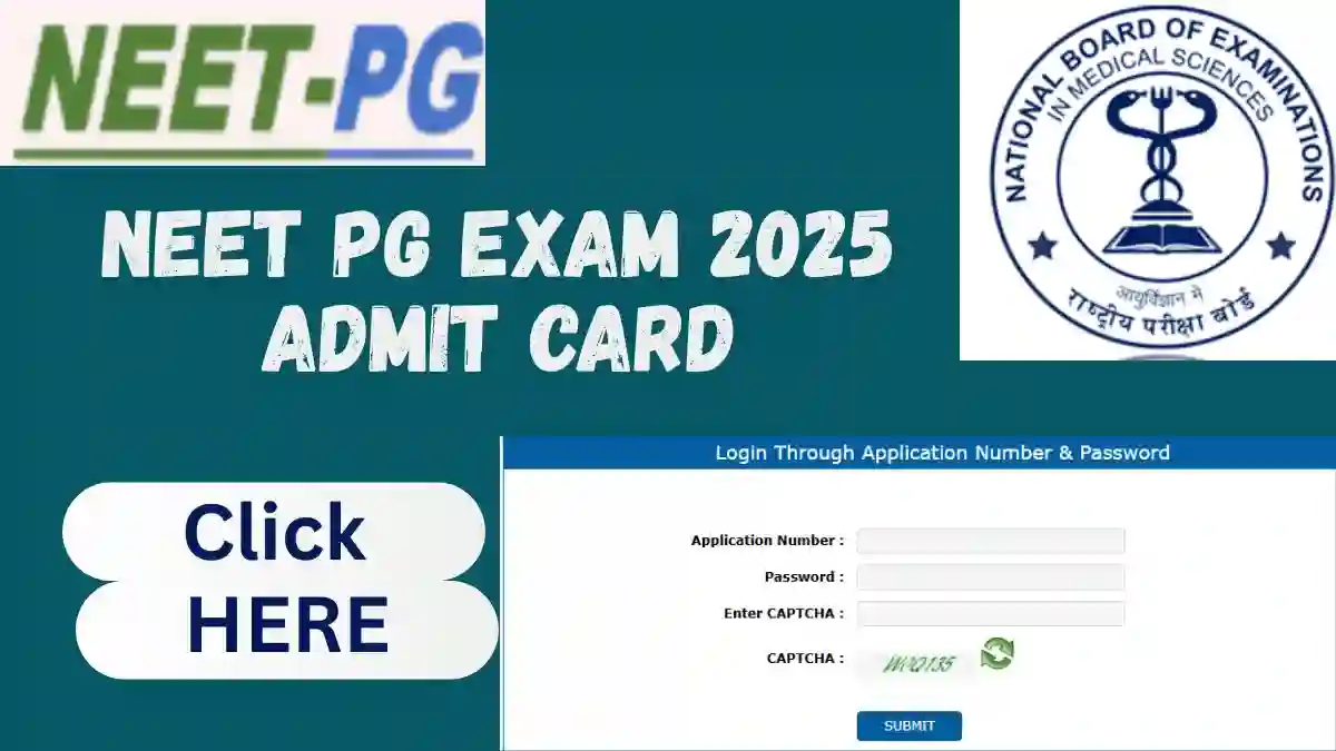 NEET PG Exam 2025 Admit Card