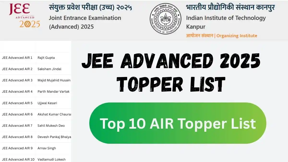 JEE Advanced 2025 Topper List