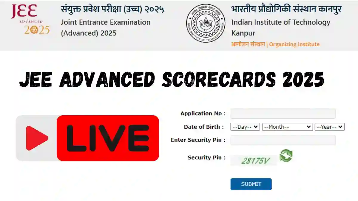 JEE Advanced Scorecards 2025
