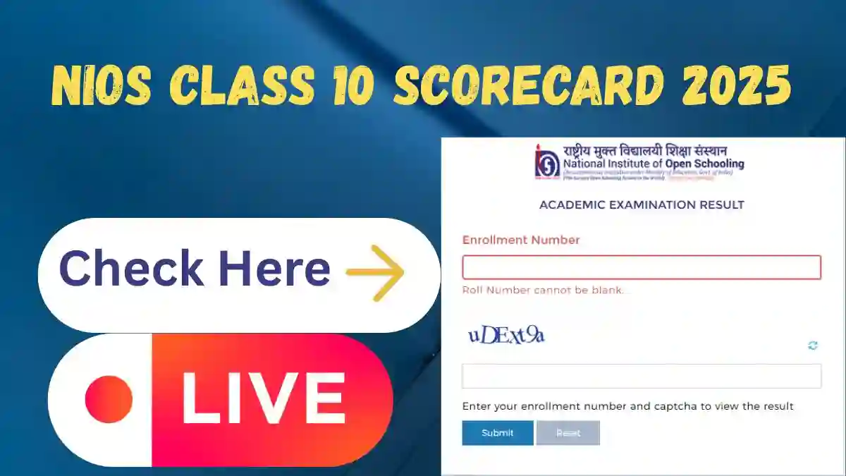 NIOS Class 10 Scorecard 2025