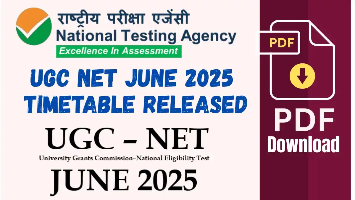 UGC NET June 2025 Timetable
