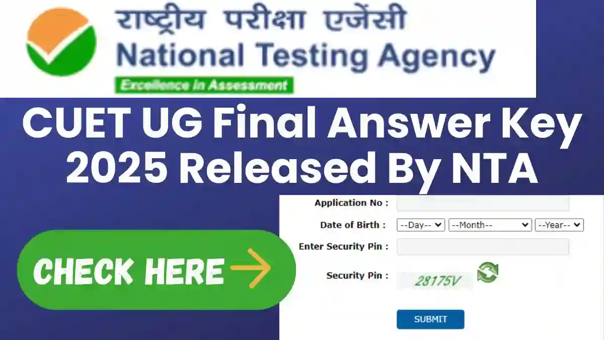 CUET UG Final Answer Key 2025